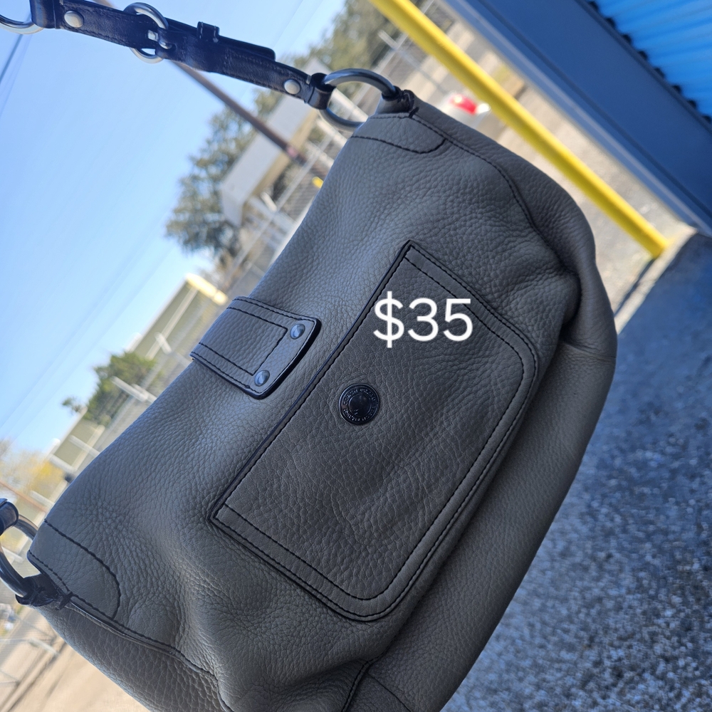 Coach Gray Leather Messenger Bag